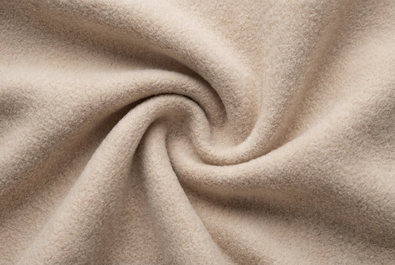 Soft cashmere-like fabric detail